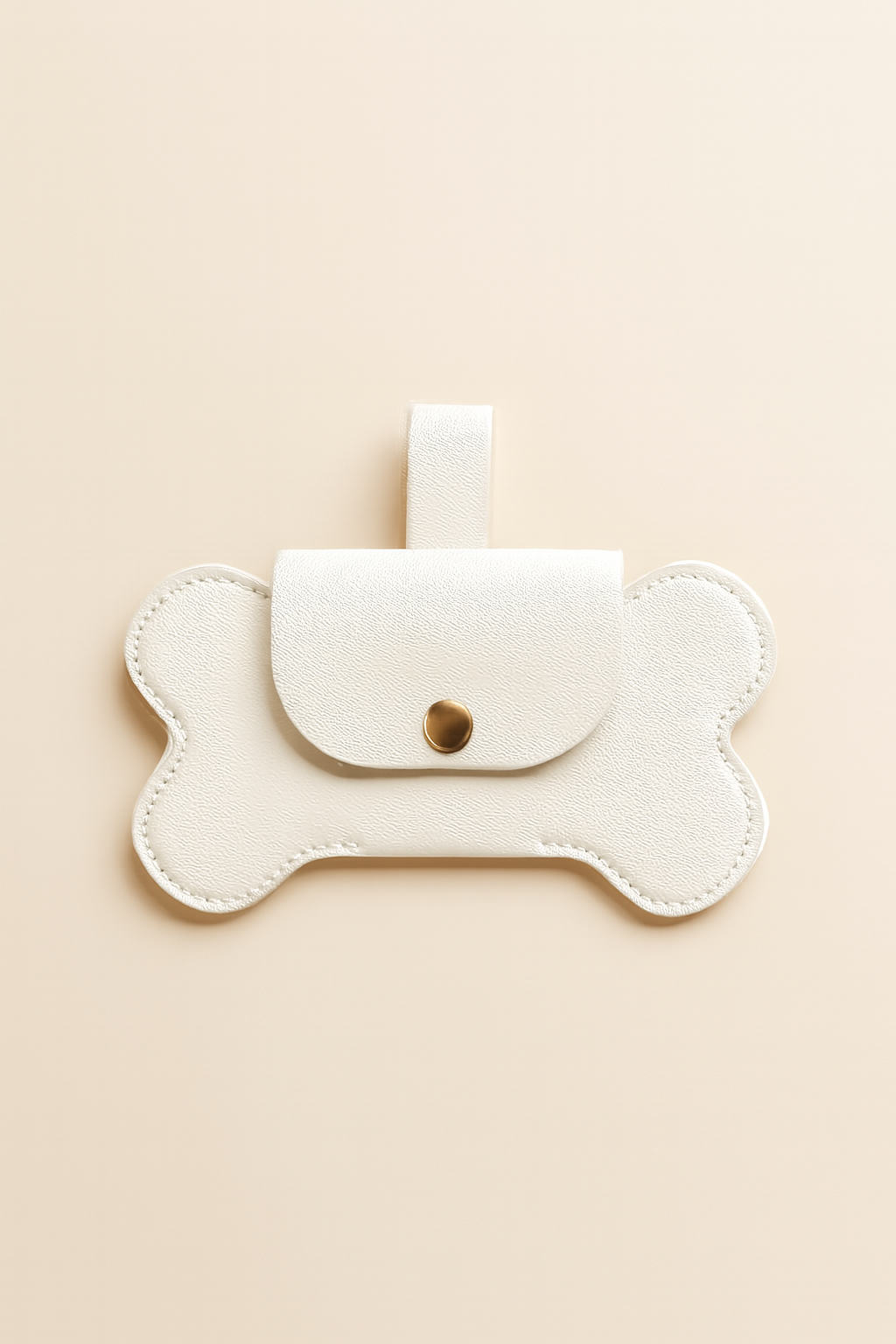 Witte poepzakhouder in botvorm voor honden